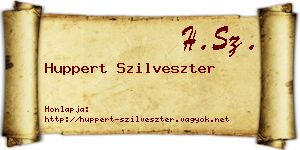 Huppert Szilveszter névjegykártya